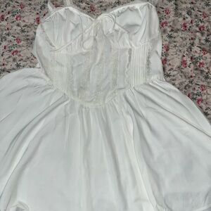 Fashion Nova White Lace Trim Dress